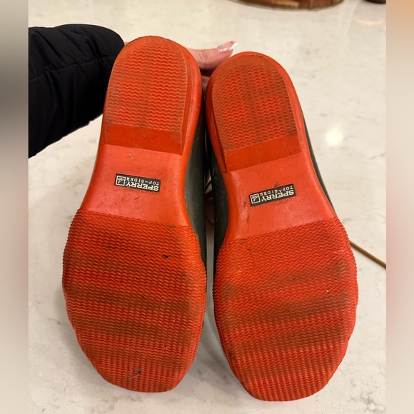 Sperry Boots Top Sider Saltwater Boots Women’s 8 Deep Green with Red Accents - Picture 6 of 6